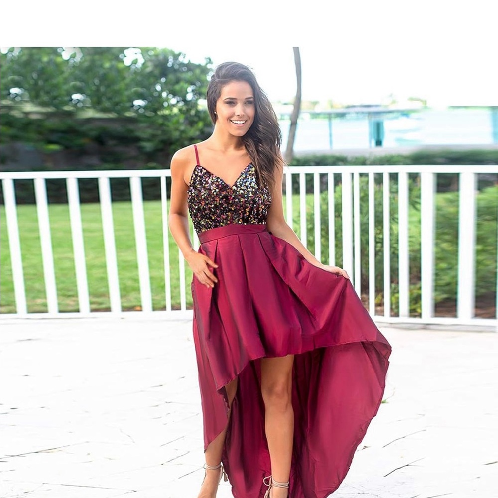 Colorful Sequin High/Low Women’s Dress